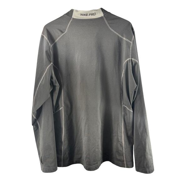 Nike Pro Combat Dri Fit Hyperwarm Lite Fitted Quarter Zip Shirt Top Mens XXL - Picture 2 of 7